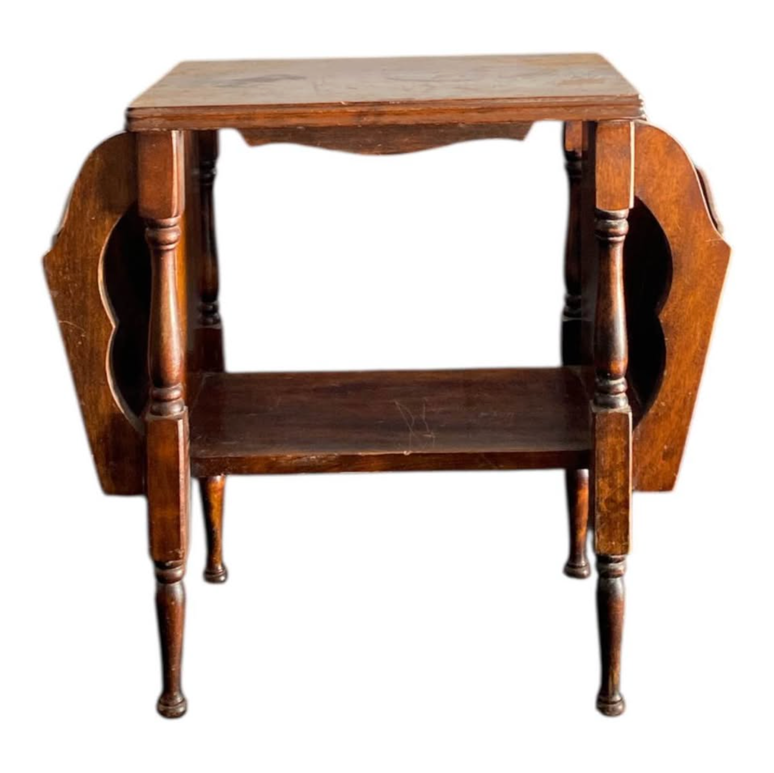 Vintage Magazine Rack Side Table – Two-Tier Charm