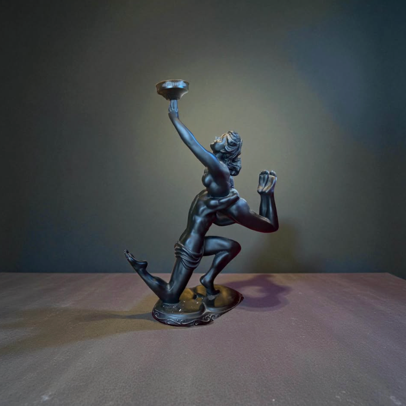 Art Deco Revival Torchbearer Lamp – Bronze Black