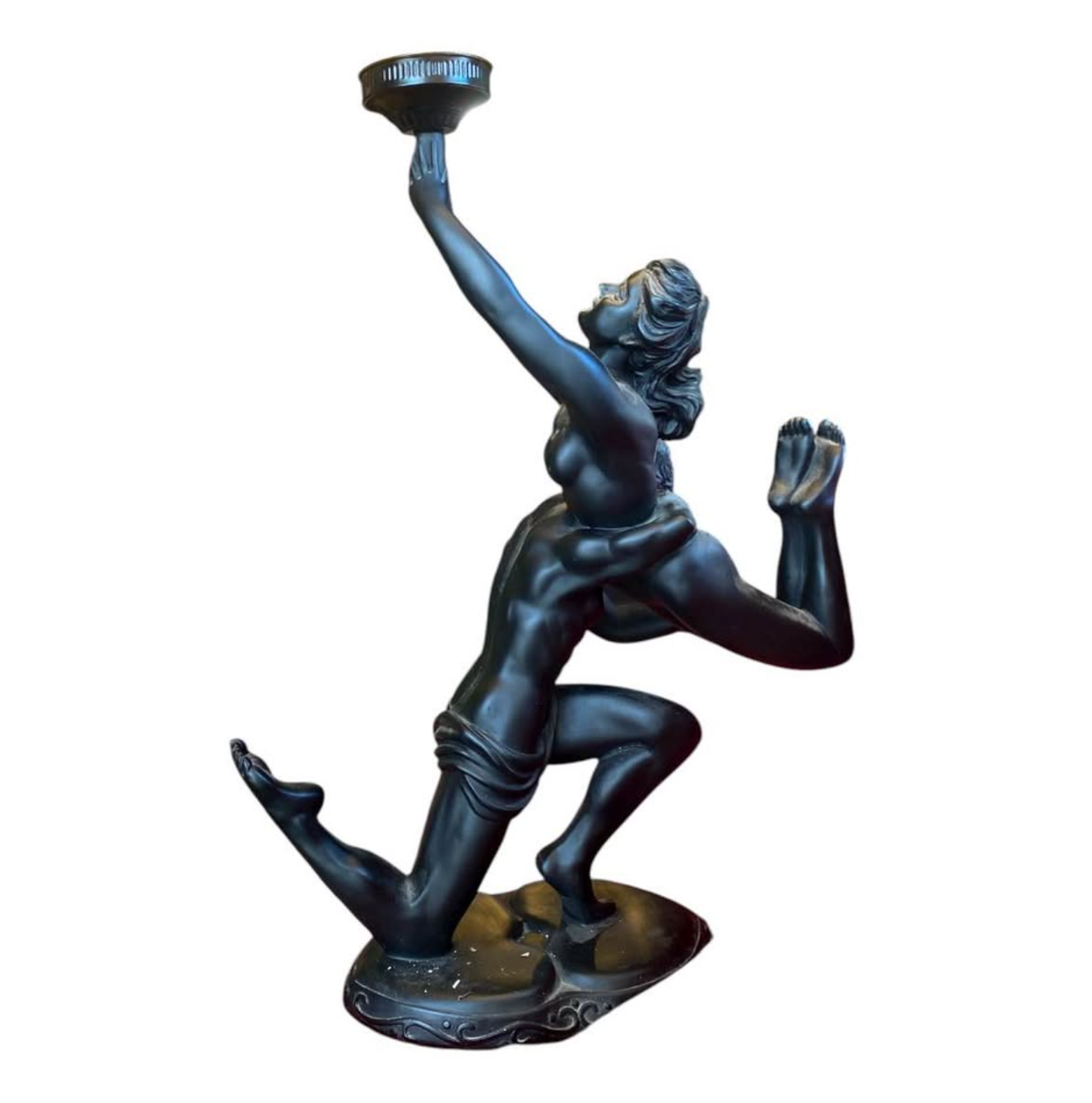 Art Deco Revival Torchbearer Lamp – Bronze Black