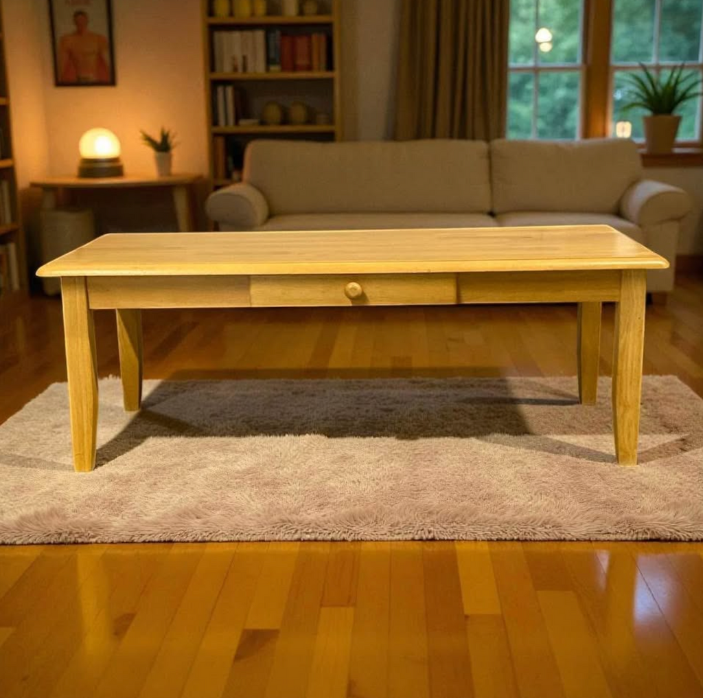 Solid Beech Coffee Table – 48” Modern Minimalism, Built To Last