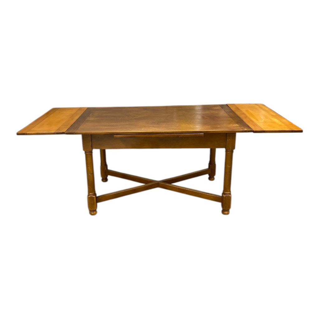 Solid Wood Drop-Leaf Dining Table – Seats 4–8