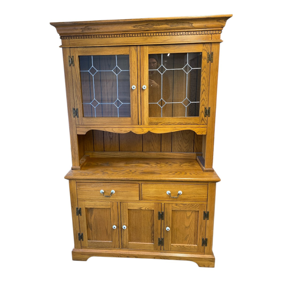 Vintage Rex Furniture Co. Oak China Hutch