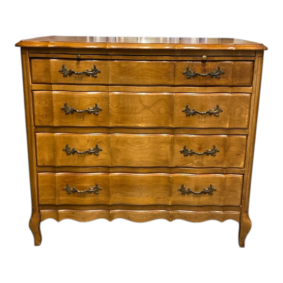 Vintage French Provincial 4-Drawer Dresser / Serpentine Front Chest