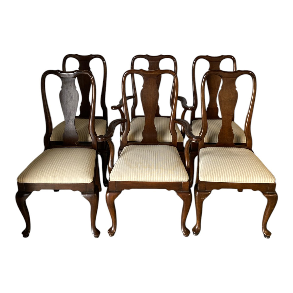 Ethan Allen Queen Anne Dining Set – Table + 6 Chairs