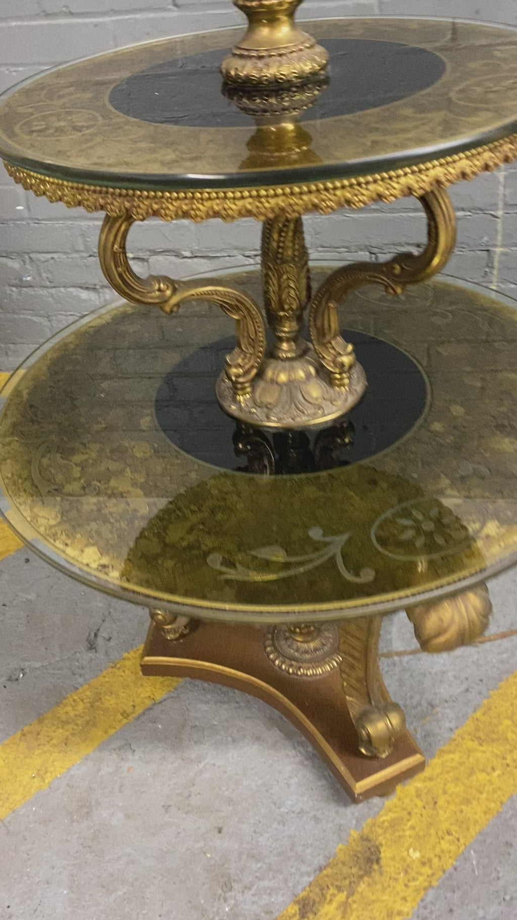 Hollywood Regency Tiered Table Lamp – Gold & Glass Statement-$250