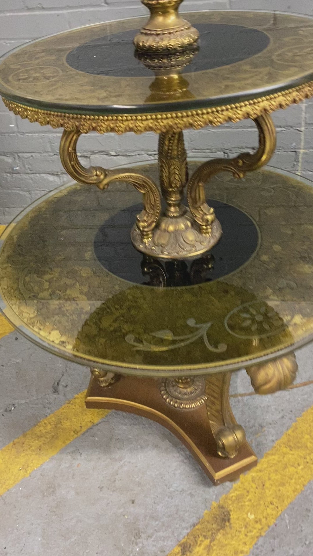 Hollywood Regency Tiered Table Lamp – Gold & Glass Statement-$250