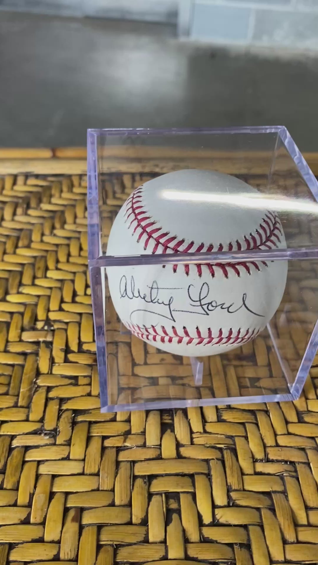 Whitey Ford Signed Rawlings Baseball in Display Cube - Yankees Hall of Famer