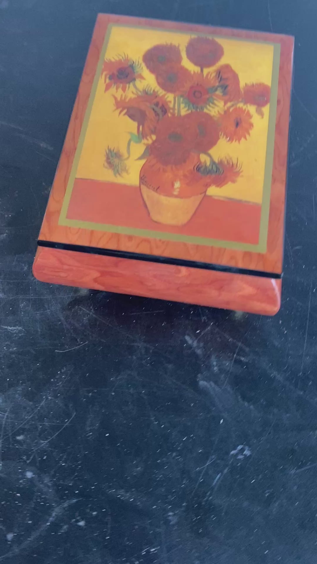 Ercolano Italy Van Gogh Sunflowers Music Box — Waltz of the Flowers
