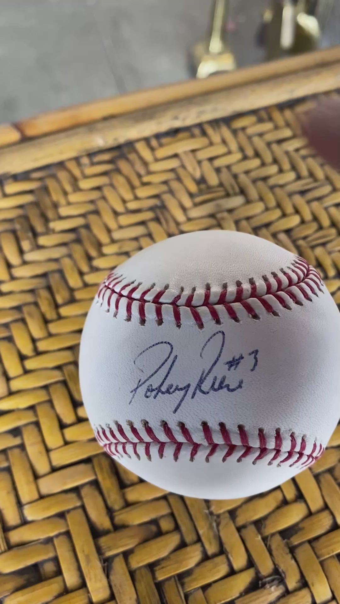 Signed Baseball #3 Blue Ink Autograph on Official League Ball
