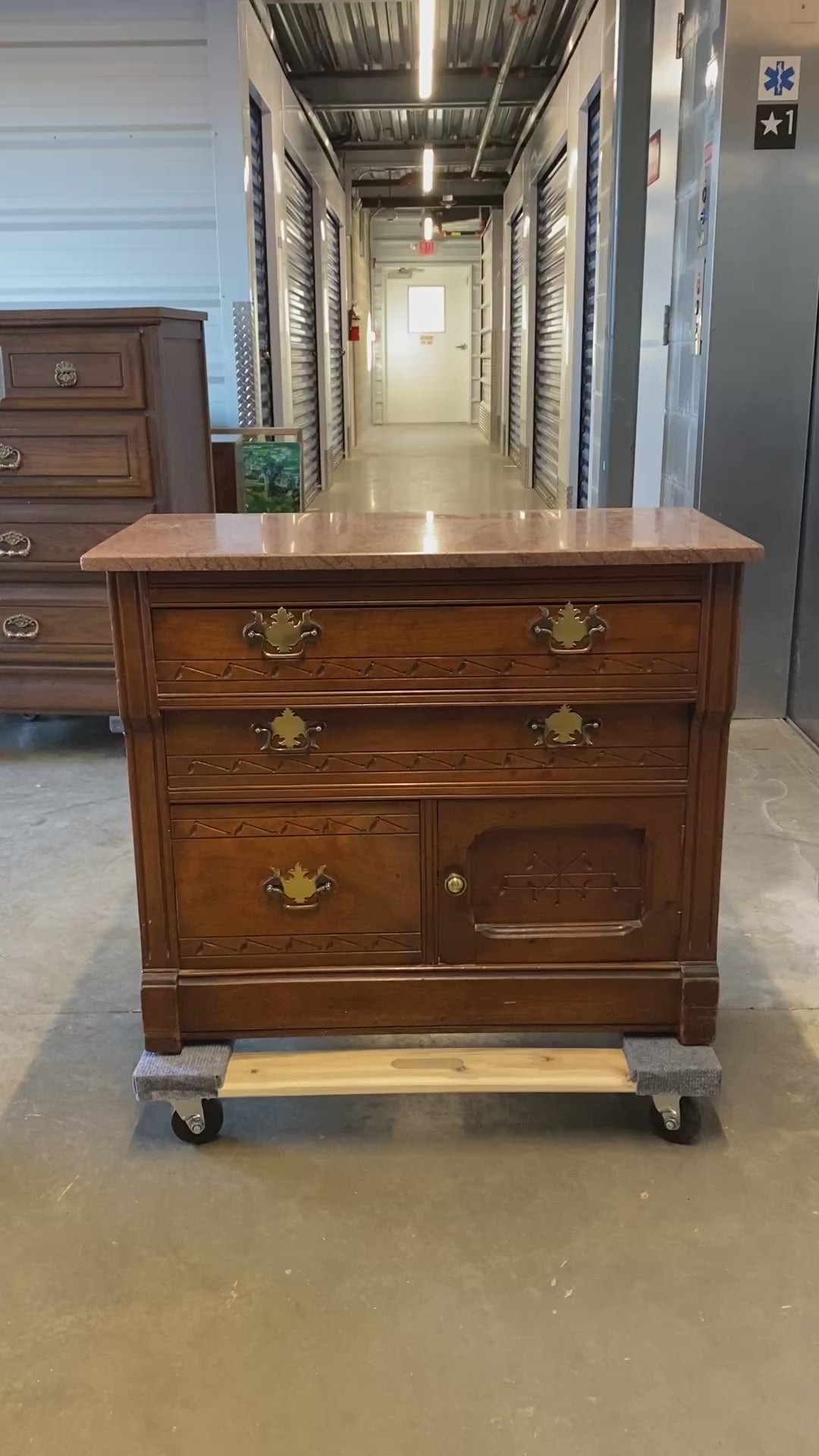 Antique Victorian Eastlake Walnut Commode c. 1875–1890
