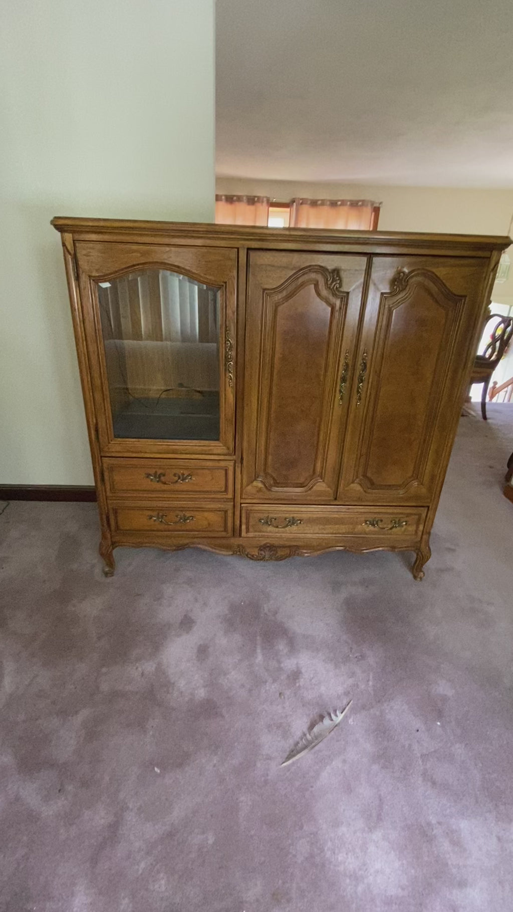 Vintage Riverside Electric Media Cabinet – Lighted Glass & Storage