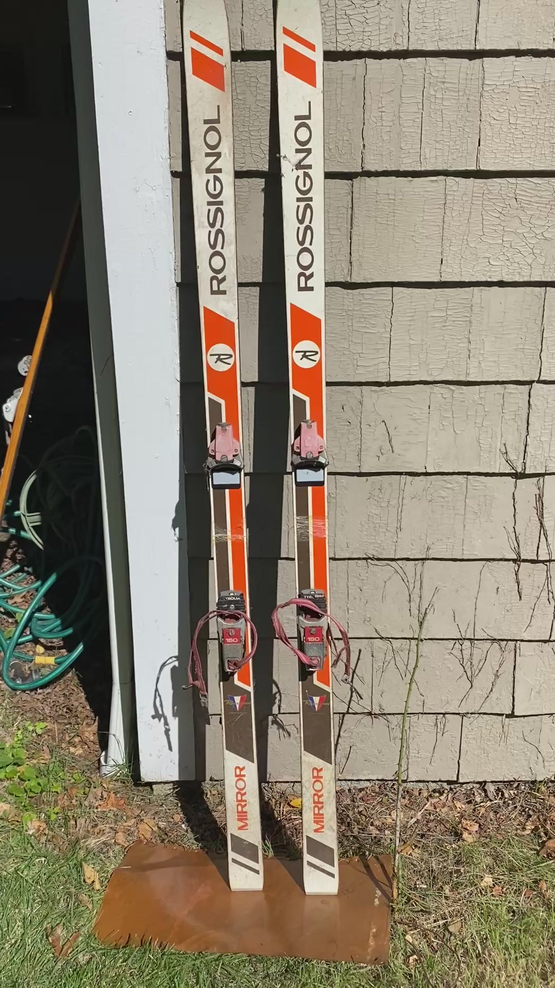 Rossignol Mirror Vintage Skis with Bindings – 1980s French Alpine Style
