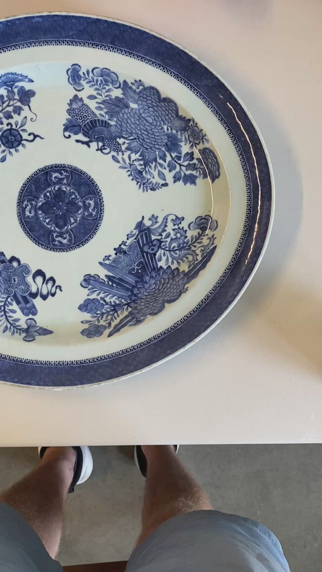 Chinese Export Fitzhugh Pattern Blue & White Porcelain Oval Platter, 18th/19th C