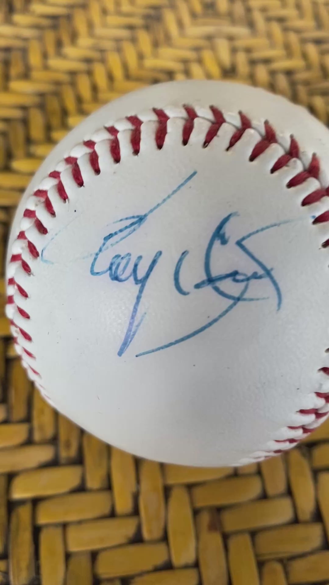 Signed Baseball on Rawlings Official League Ball - Blue Ink Autograph