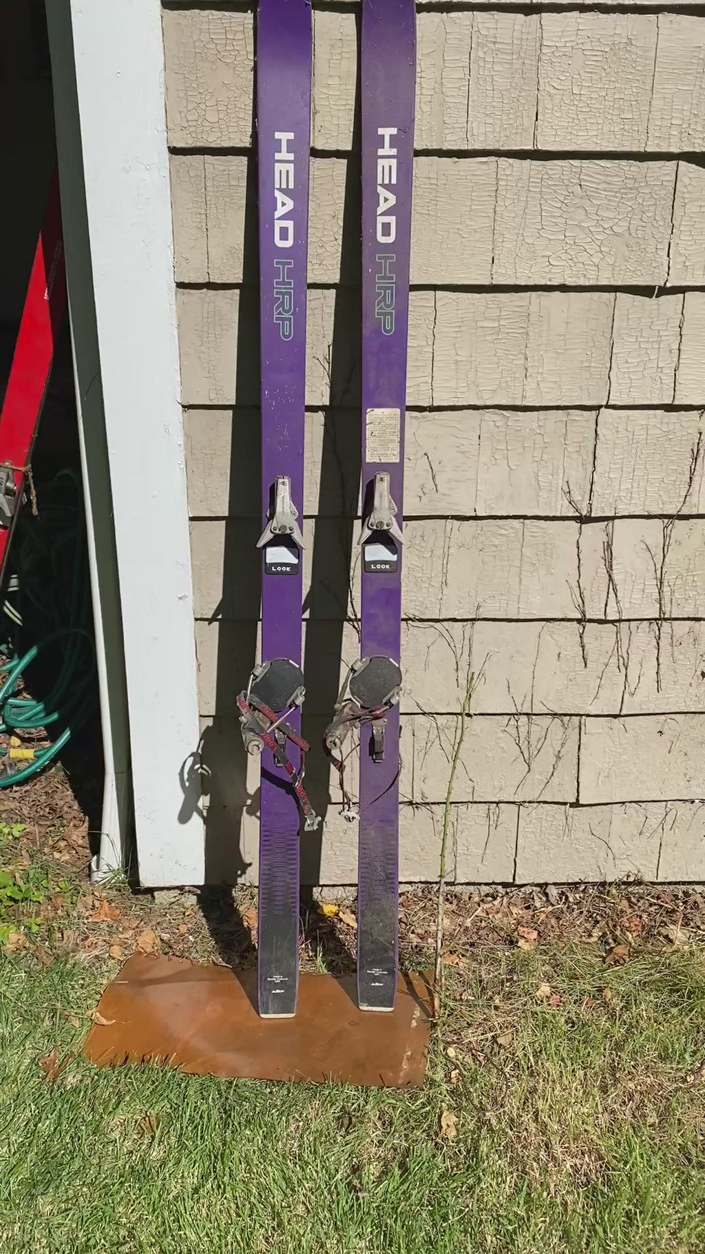 Head HRP Vintage Purple Downhill Skis with Look Bindings — 180cm