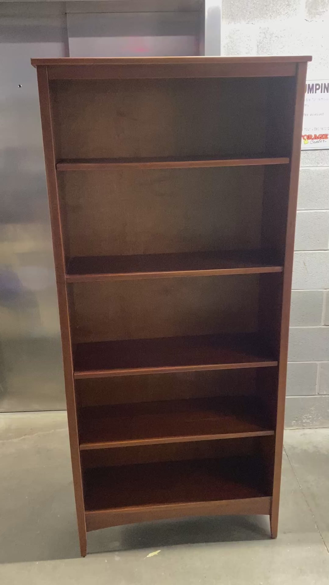 Pair of Cherry Shaker-Style Tall Bookcases with Tapered Legs