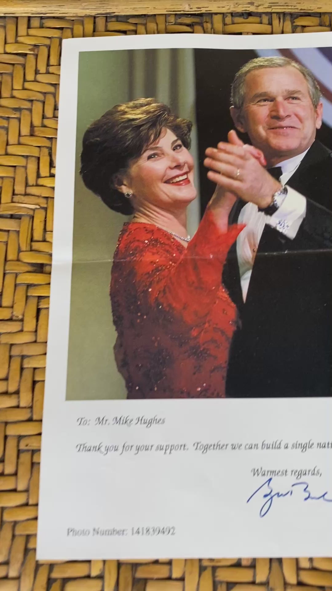 George W. Bush & Laura Bush Signed Photo Print with Personalization