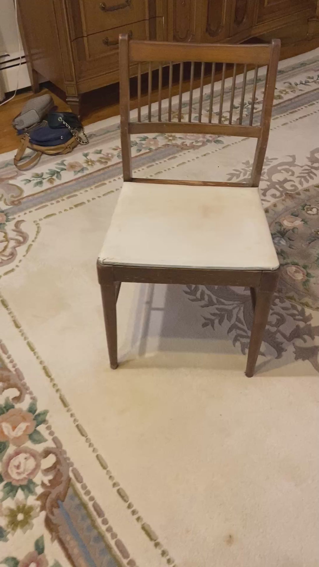 Johnson-Carper Mid-Century Spindle-Back Dining Chair, Walnut with Original Tag
